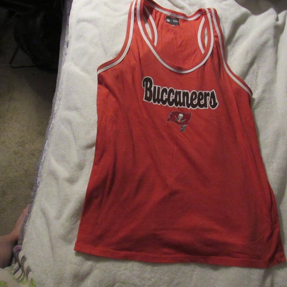 NFL Buccaneers Red Tank Top with White Trim